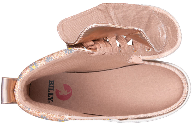 TODDLER ROSE GOLD DAISY BILLY CLASSIC LACE HIGH TOPS